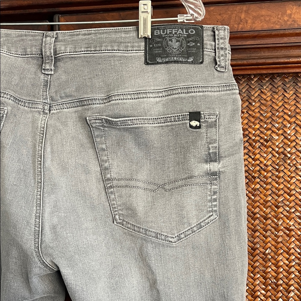 Buffalo David Bitton Men's Light Gray Slim Jeans